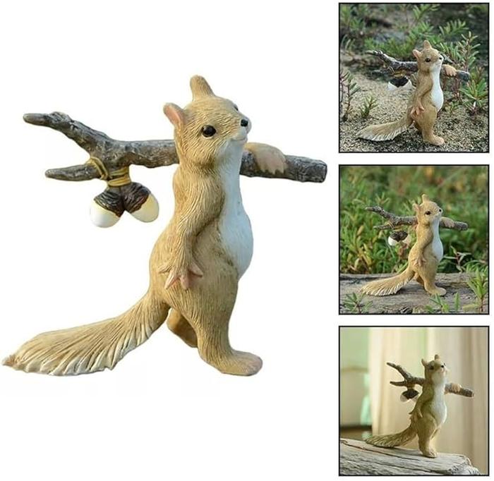 Creative Resin Squirrel Figurines for Cute Home Decor