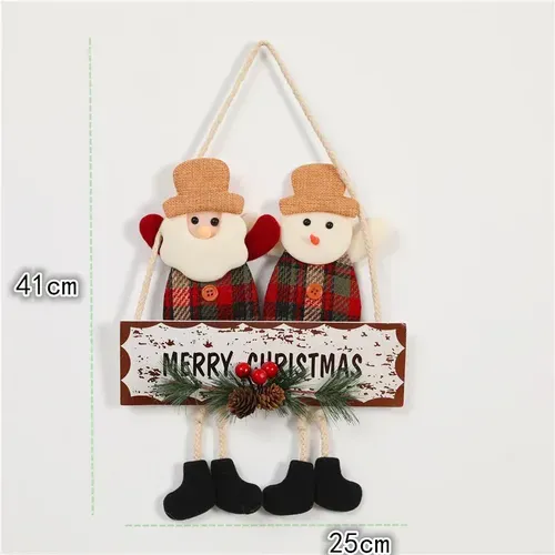 Cute Christmas Rattan Ring Bell Wall Hanging Decorations