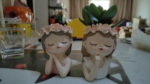 Cute Girl Succulent Cactus Flower Pots for Home Decor photo review