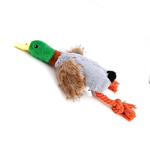 Cute Plush Duck Dog Chew Toy with Sound, Squeaky Animal Toy for Cleaning Teeth