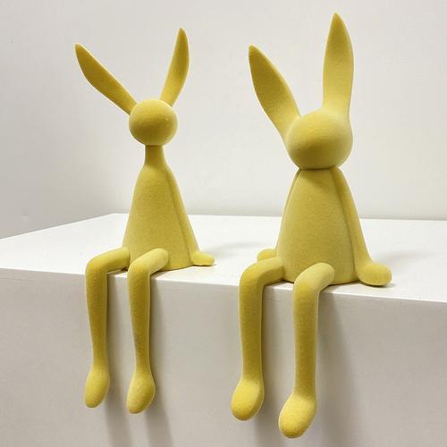 Cute Rabbit Resin Sculpture Figurines for Home Decoration