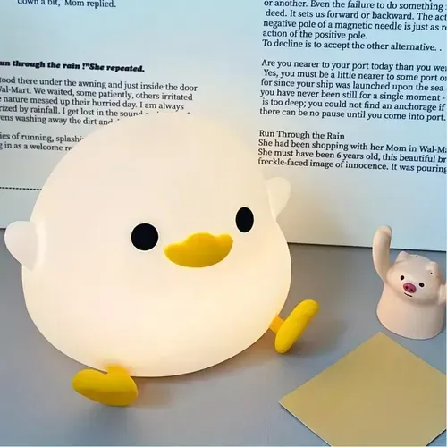 Cute Rechargeable Duck Night Light with Touch Sensor for Kids