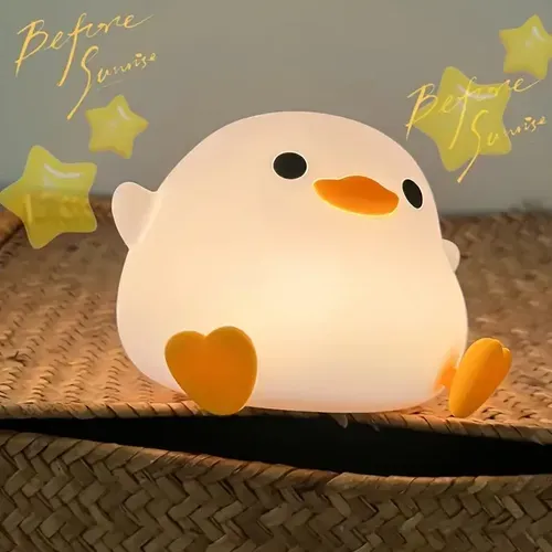 Cute Rechargeable Duck Night Light with Touch Sensor for Kids