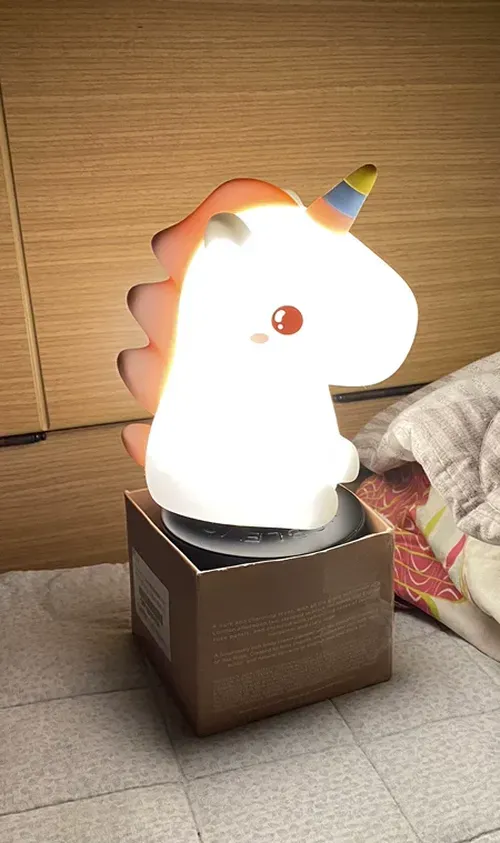 Cute Silicone LED Night Light for Kids USB Rechargeable Cartoon Animal Bedroom Decor Touch Lamp photo review