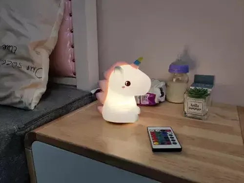 Cute Silicone LED Night Light for Kids USB Rechargeable Cartoon Animal Bedroom Decor Touch Lamp photo review