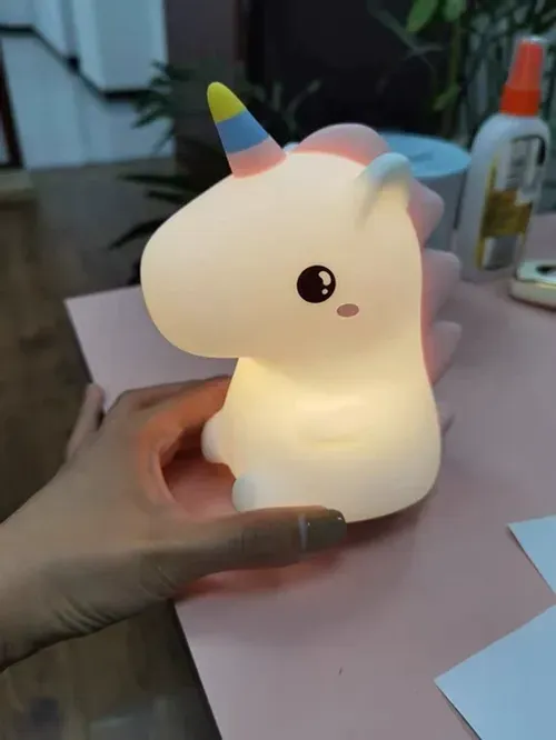 Cute Silicone LED Night Light for Kids USB Rechargeable Cartoon Animal Bedroom Decor Touch Lamp photo review