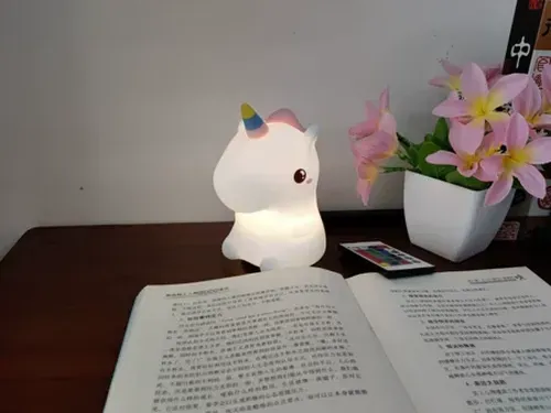 Cute Silicone LED Night Light for Kids USB Rechargeable Cartoon Animal Bedroom Decor Touch Lamp photo review