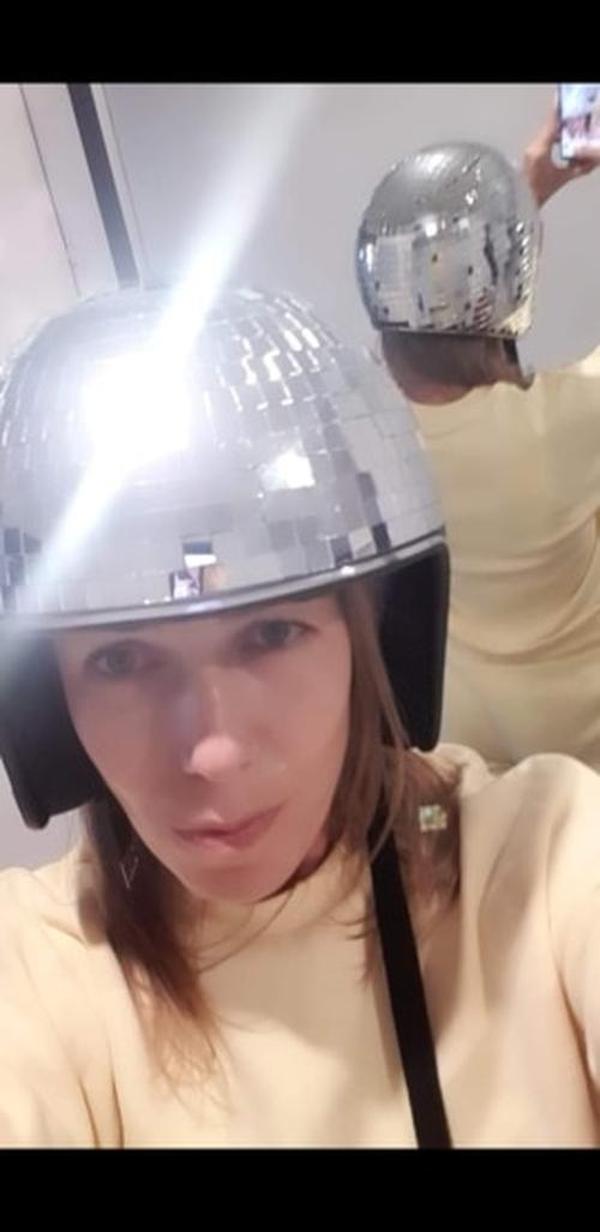 Disco Ball Helmet With Retractable Visor photo review