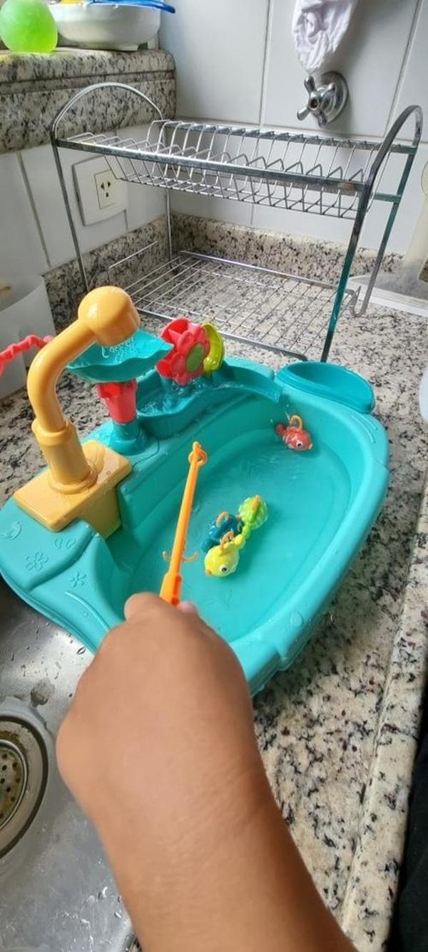 Dishwasher Toys With Tap Water Pretend To Play , Food Immersive Fishing Toys photo review