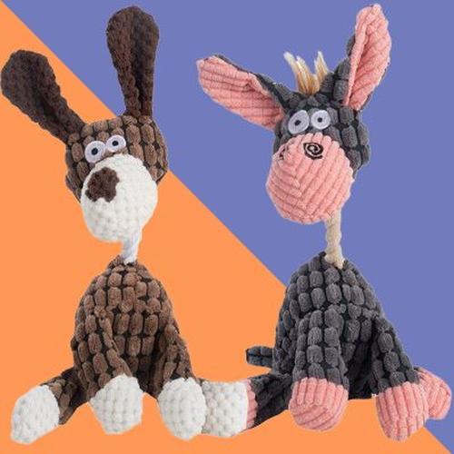 Dog Toy Donkey Shape Plush Chew Toys