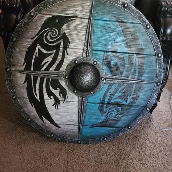 Double Ravens Personalized Battleworn Viking Shield photo review