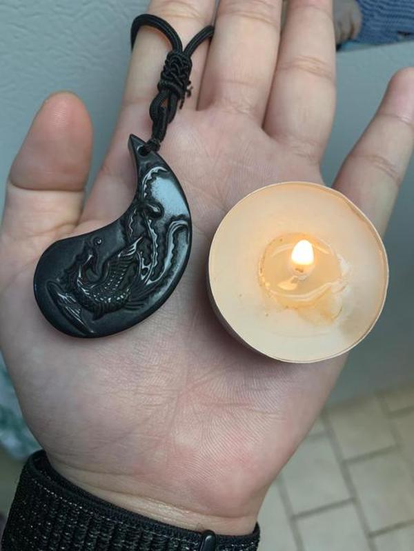 Dragon And Phoenix Yin Yang Obsidian Necklace photo review