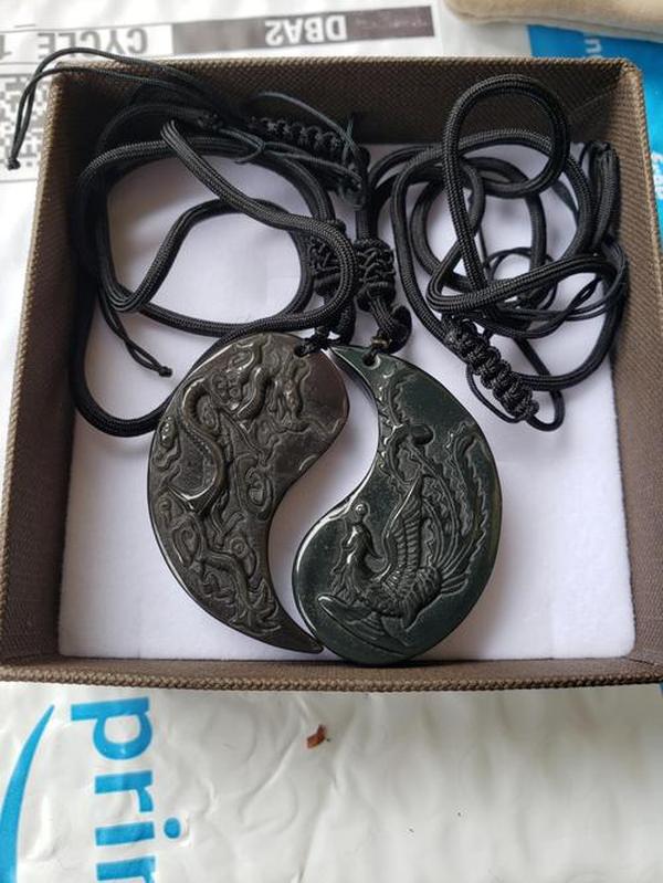 Dragon And Phoenix Yin Yang Obsidian Necklace photo review