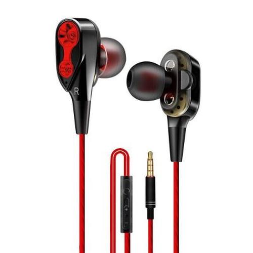 Dual Driver Earphones Wired Extra Bass, In-ear Dual Motion Sports Headphones