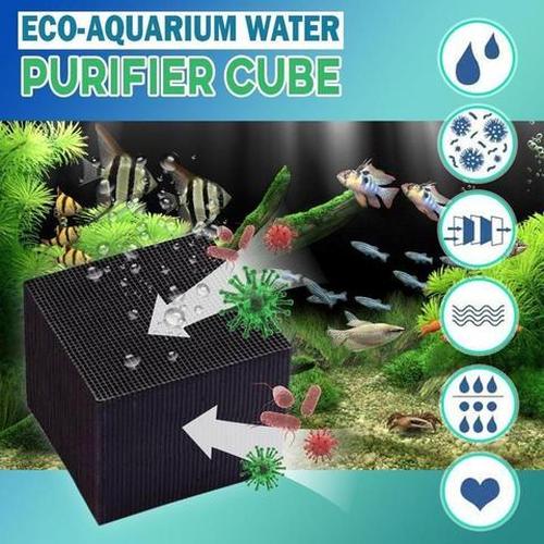 Eco-Aquarium Water Purifier Cube, Cube Honeycomb Activated Carbon Fish Tank Water Purification Filter