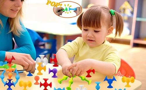 Educational Building Block Toy with Suction Cups for Kids