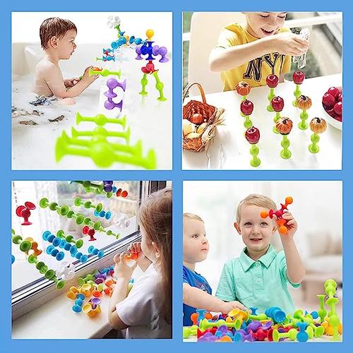 Educational Building Block Toy with Suction Cups for Kids