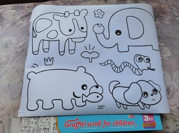 Educational Coloring Paper Roll for Kids - Stickable on Wall photo review