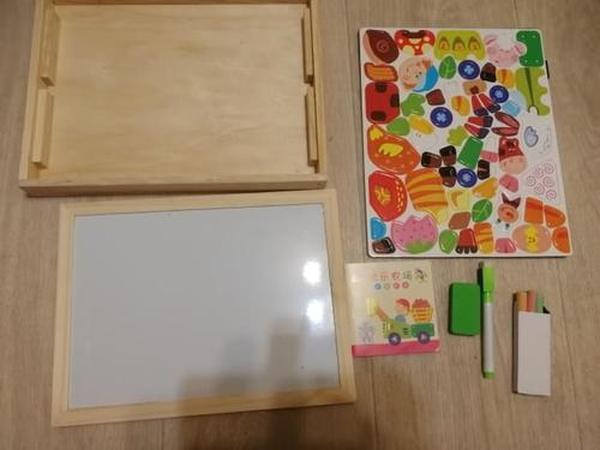 Educational Magnetic Box With Whiteboard & Chalkboard photo review