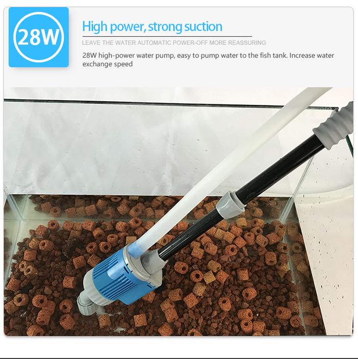 Electric Aquarium Water Change Pump with Gravel Cleaner