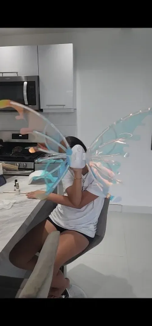 Electric Butterfly Wings Costume for Kids and Dogs with Music and Glowing Wings photo review