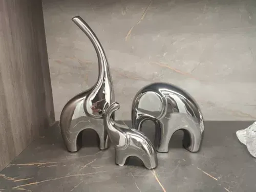 Electroplated Silver Elephant Crafts for Luxury Living Room Decor photo review