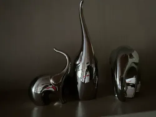 Electroplated Silver Elephant Crafts for Luxury Living Room Decor photo review