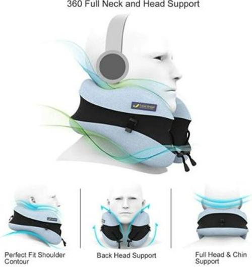 Ergonomic Adjustable Height Travel Neck Pillow