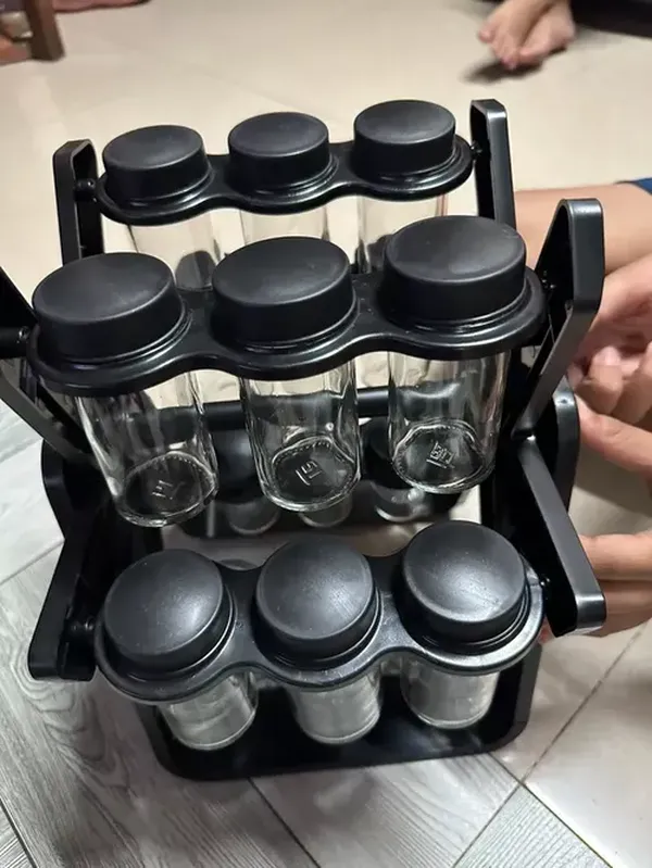 Ferris Wheel Rotating Glass Seasoning Rack 18-Piece Set photo review