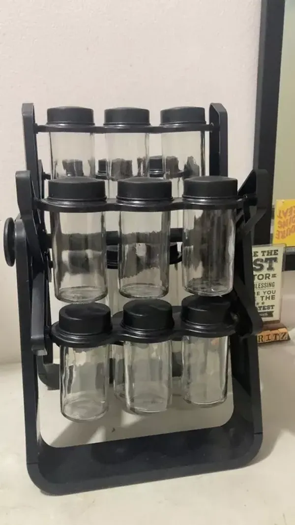 Ferris Wheel Rotating Glass Seasoning Rack 18-Piece Set photo review