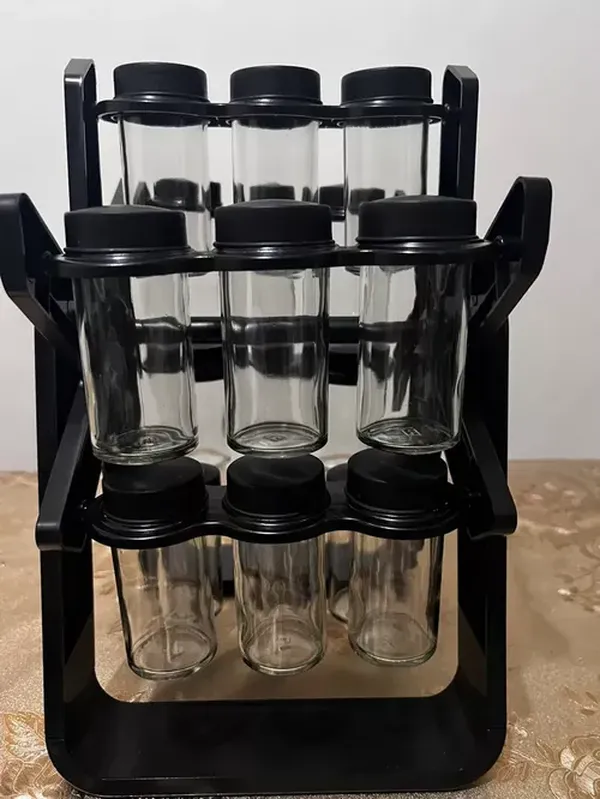 Ferris Wheel Rotating Glass Seasoning Rack 18-Piece Set photo review