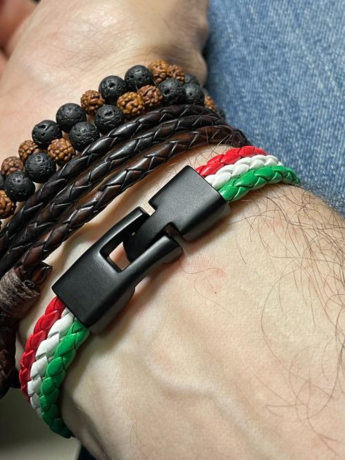 Flag Color Leather Bracelet PU Leather Bracelet photo review