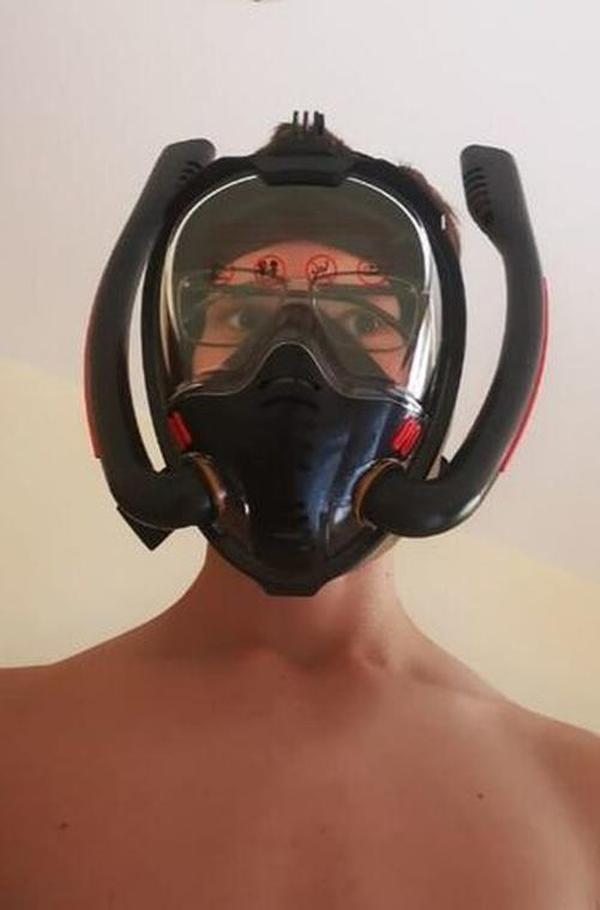 Full Face Snorkel Mask Best Scuba Mask, Double Tube Silicone Full Dry Diving Headgear photo review