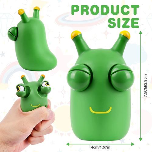 Green Bug Squeeze Toy with Grass Eyes - Sensory Toy for Kids and Adults