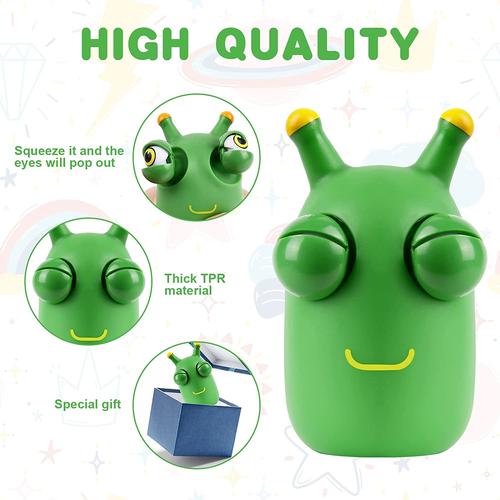 Green Bug Squeeze Toy with Grass Eyes - Sensory Toy for Kids and Adults