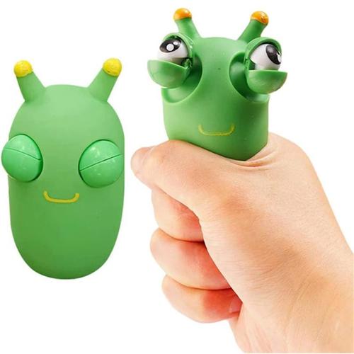 Green Bug Squeeze Toy with Grass Eyes - Sensory Toy for Kids and Adults