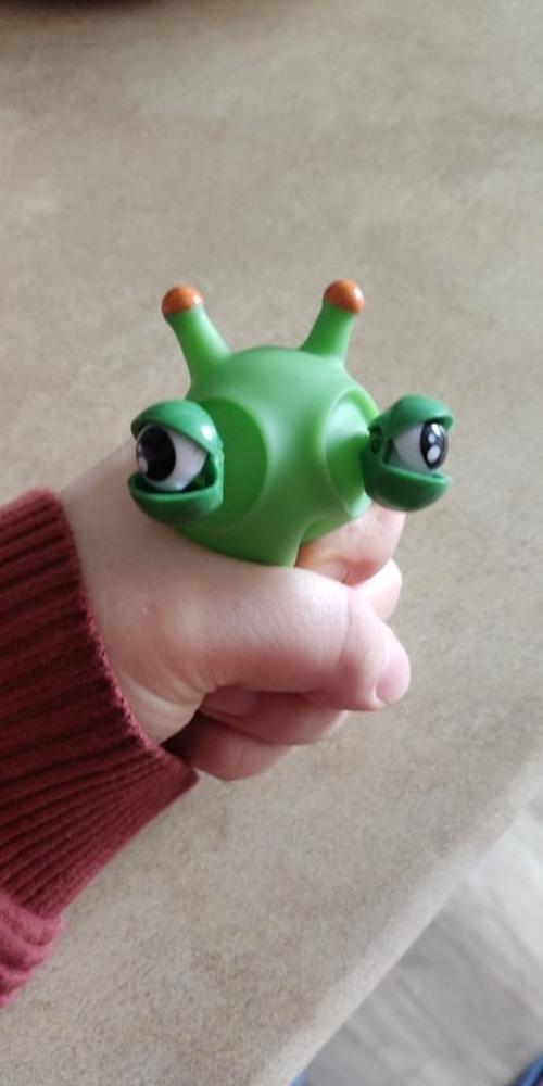 Green Bug Squeeze Toy with Grass Eyes - Sensory Toy for Kids and Adults photo review