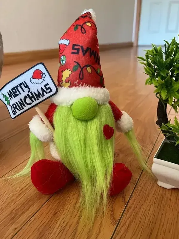 Grinch Sitting Doll Ornament - Green Hair Monster Christmas Decoration photo review