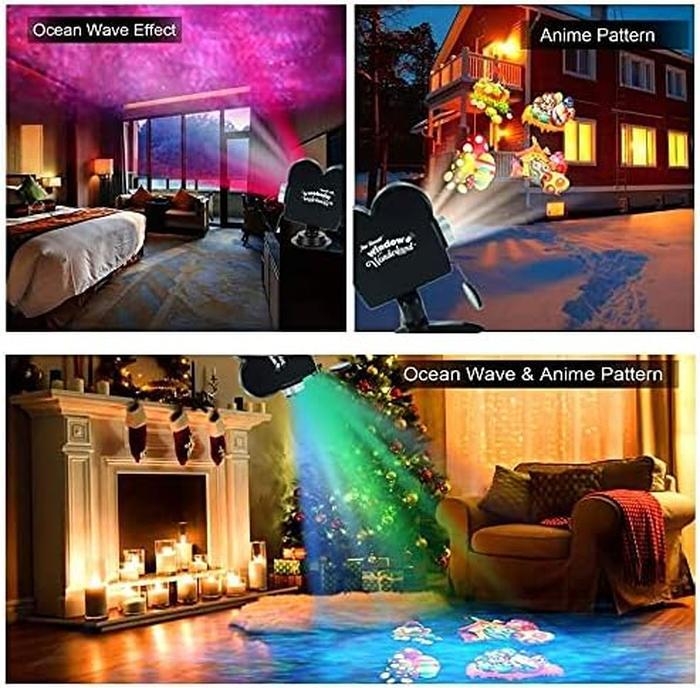 Halloween Christmas Holographic Projection, Halloween Christmas Projection Lamp With 12 Images