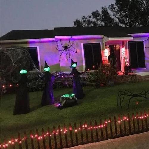 Halloween Witch Light Decoration, 7-color Lighting Scene Props Garden Decoration