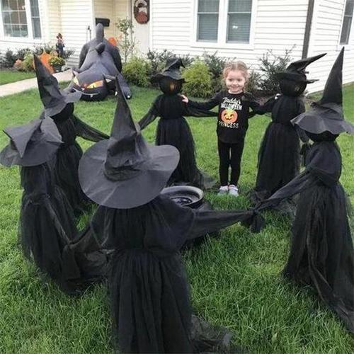 Halloween Witch Light Decoration, 7-color Lighting Scene Props Garden Decoration