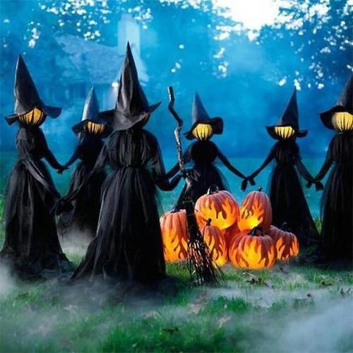 Halloween Witch Light Decoration, 7-color Lighting Scene Props Garden Decoration