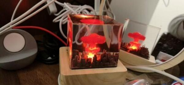 Handmade Atomic Bomb Resin USB Night Light, Halloween Christmas Gifts, Creative Crafts, Home Bedroom Desk Lamp photo review