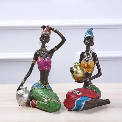 Handmade Ethnic African Beauty Figurines for Home Decoration