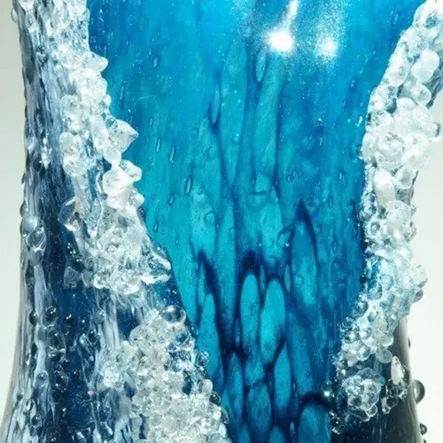 Handmade Resin Sea Wave Vase - Modern Home Decor