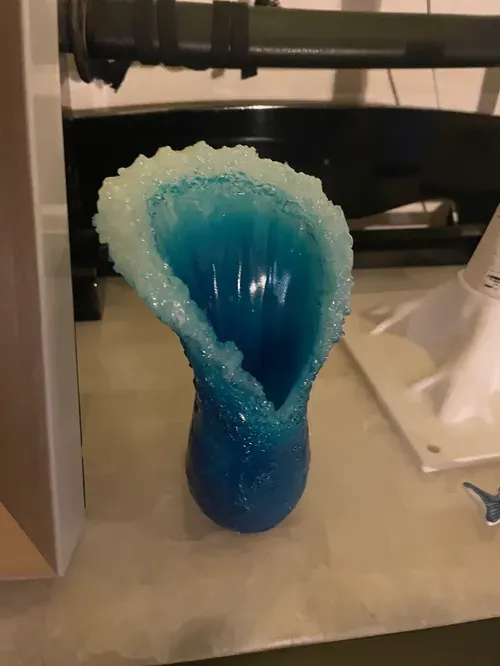 Handmade Resin Sea Wave Vase - Modern Home Decor photo review