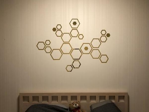 Hexagon 3D Mirror Wall Stickers for Living Room Bedroom Honeycomb Decor photo review