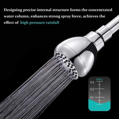 High Pressure Shower Head 3 Anti-Clog Anti-Leak Fixed With Adjustable Swivel Brass Ball Joint