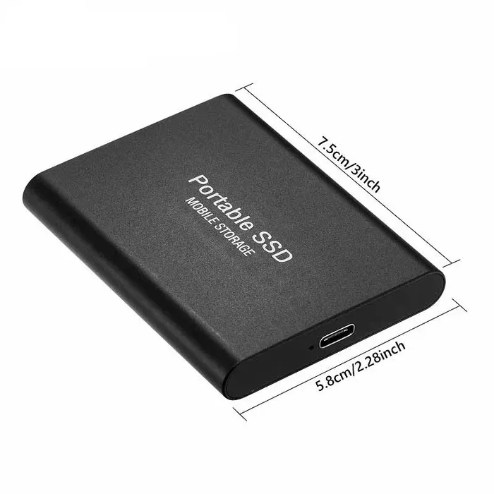 High-Speed Portable SSD External Hard Drive USB 3.1, Type-C, 256TB