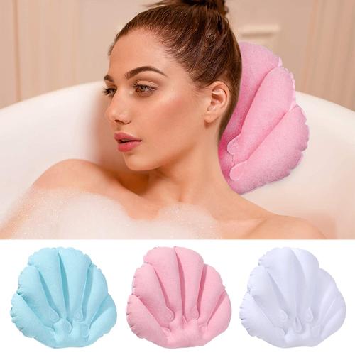 Household inflatable bath pillow with suction cup bath pillow